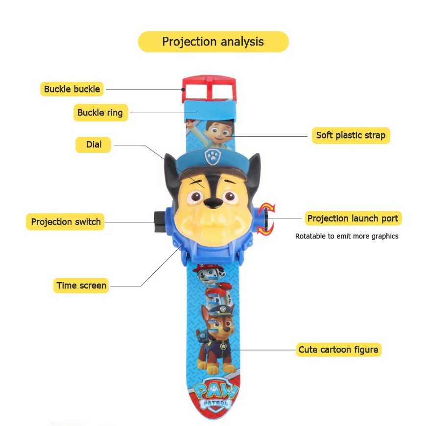 Jam Tangan LED Anak Paw patrol Projection Everest PP3189