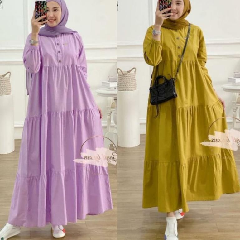 SIAP KIRIM MIDI DRESS HANIYAH FULL KANCING / HAYYA MIDI DRESS BUSUII REMPER