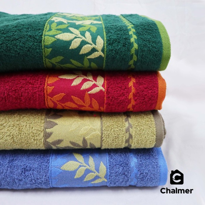 HANDUK MANDI CHALMER 70X135 MOTIF LEAF HANDUK MANDI DEWASA CHALMER BEBAS ONGKIR