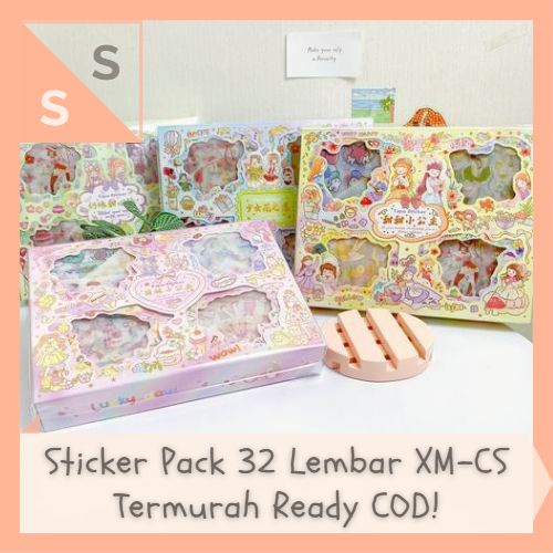 

[simplyshop] 1 Box 32 Lembar Pcs Transparan Waterproof Handbook Sticker Pack XM-CS Merek SENMU SEN MU YE DA YEDA YD-32RTZ01 Momo Stiker Set Pastel Jurnal Scrapbook Diary Estetik DIY Kit