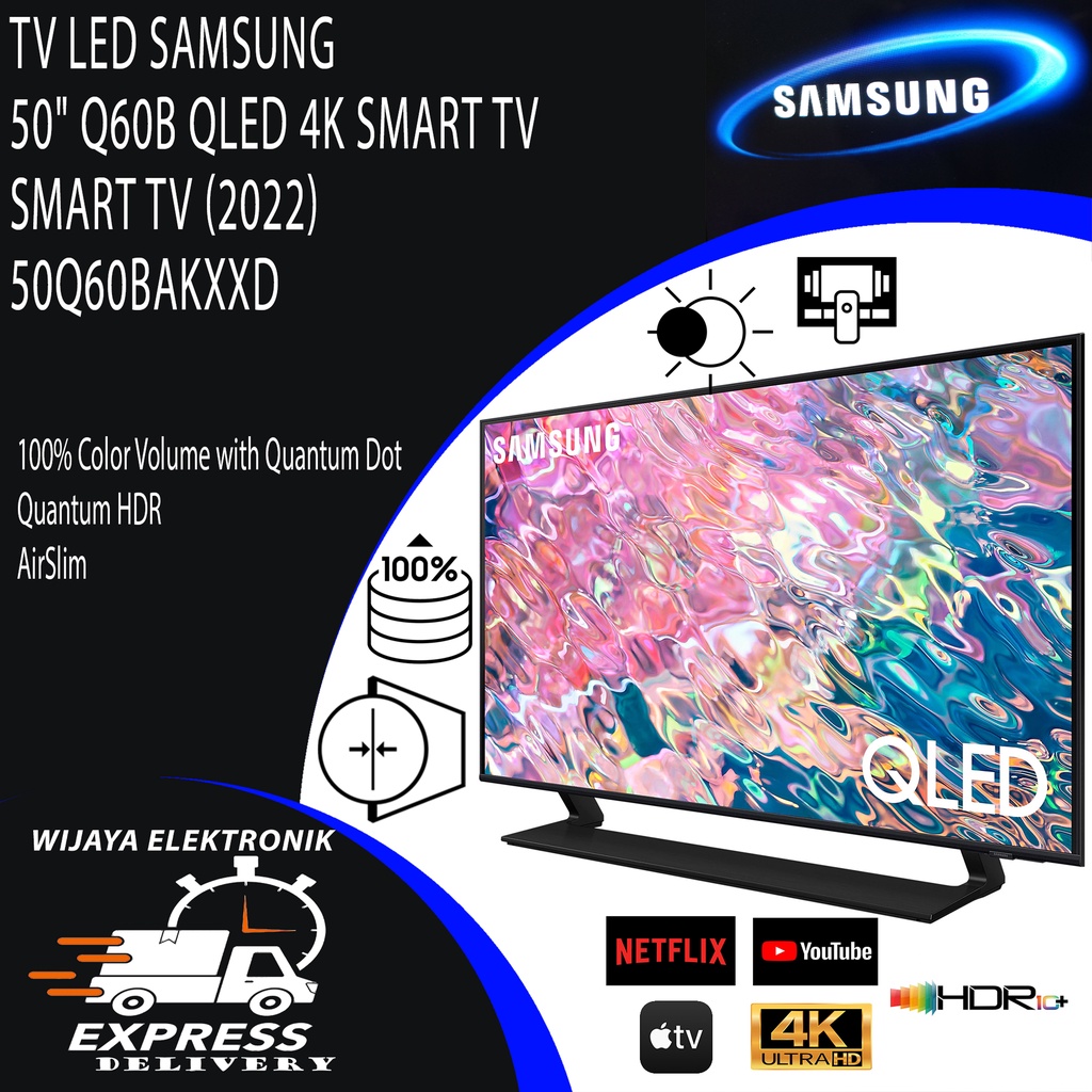 TV LED 50 INCH SAMSUNG 50Q60B QLED 4K SMART TV 2022