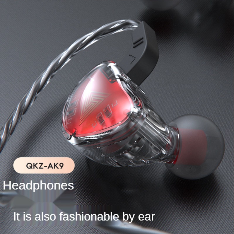 QKZ AK9 Earphone with Mic Sport Running Fashion In-ear Diamond Gaming Headset Wired Jack 3.5mm HIFI Music Bass