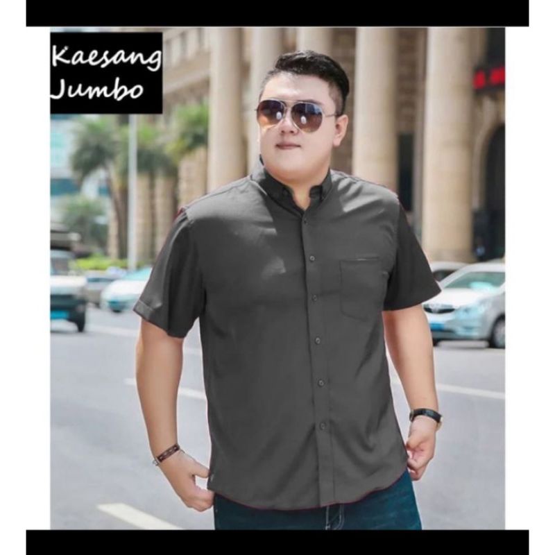 Kemeja pendek polos jumbo. big size