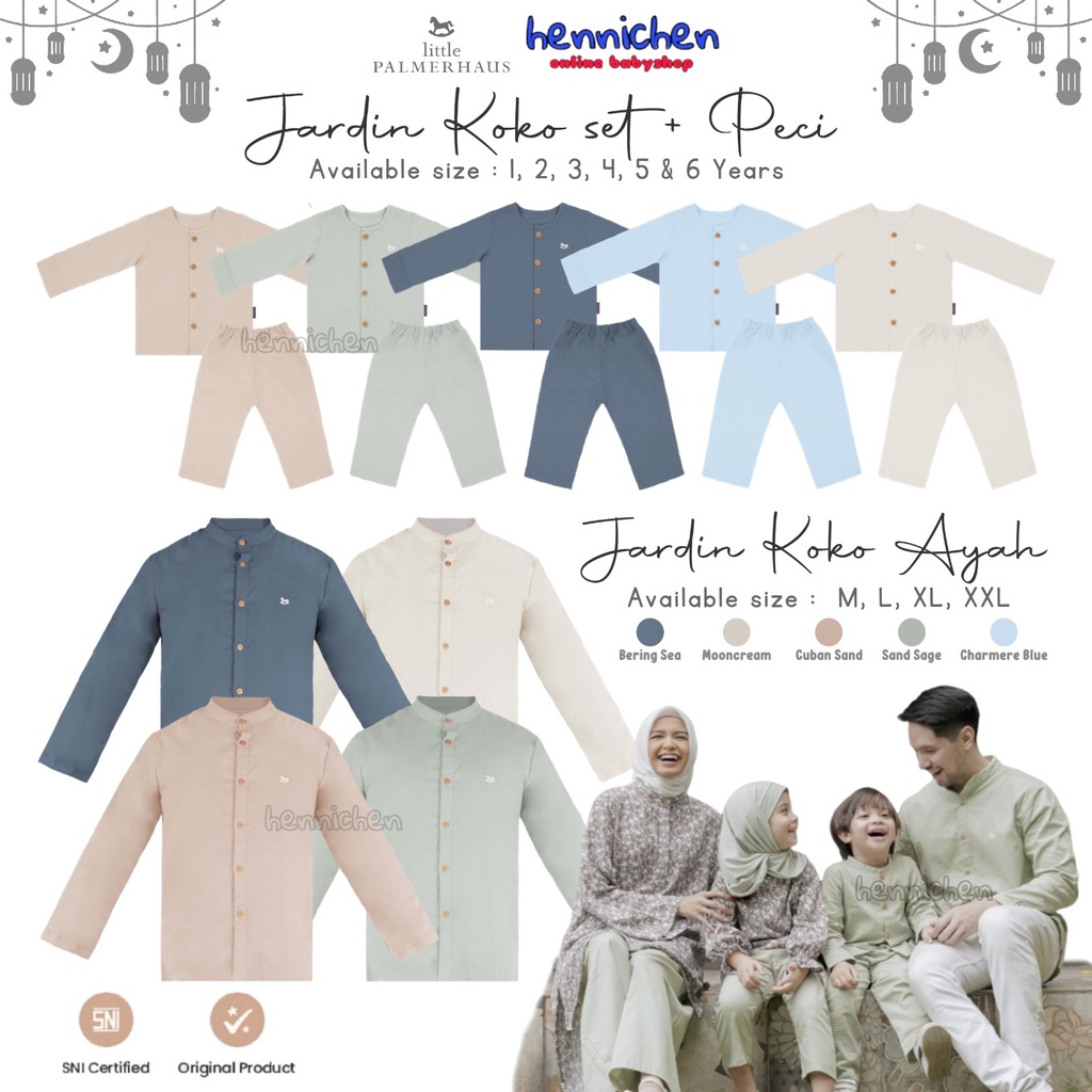 PROMO 7.7 PROMO BAJU LEBARAN LITTLE PALMERHAUS JARDIN KOKO SET + PECI SETELAN KOKO DAN PECI ANAK / AYAH JARDIN KOKO SETELAN PAKAIAN MUSLIM DEWASA SETELAN PAKAIAN MUSLIM ANAK LAKI-LAKI BAJU LEBARAN ANAK 1-6 TAHUN