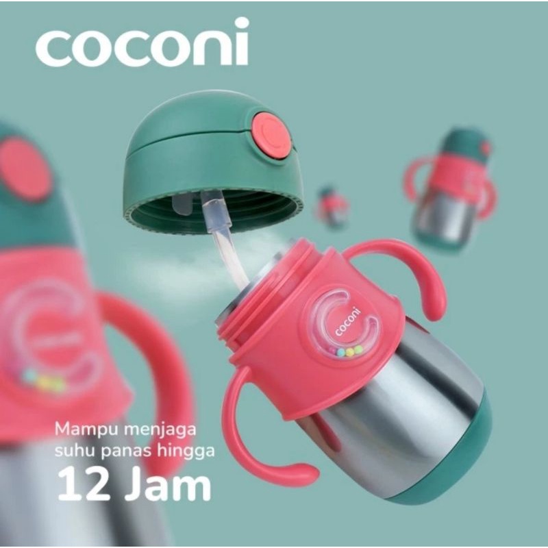 COCONI Stainless Steel Straw Bottle 240ml / Termos Botol Anak