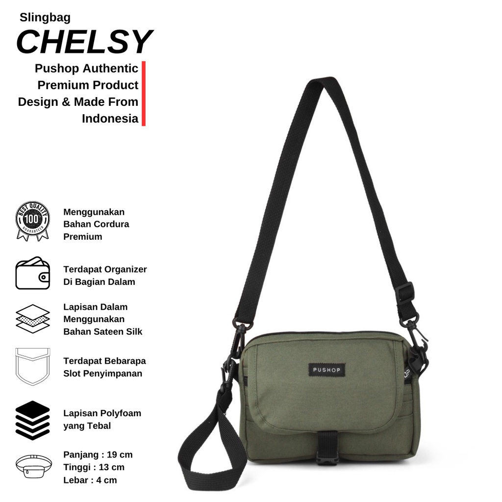 Tas Selempang Slingbag Organiser Pria Wanita Chelsy PUSHOP AUTHENTIC