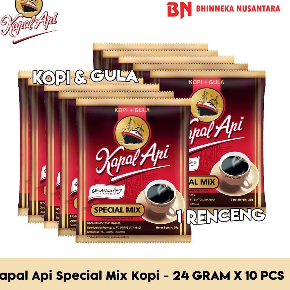 

✔️ Kapal Api Special Mix Kopi Instan Bubuk - 10 Sachet @24 Gram