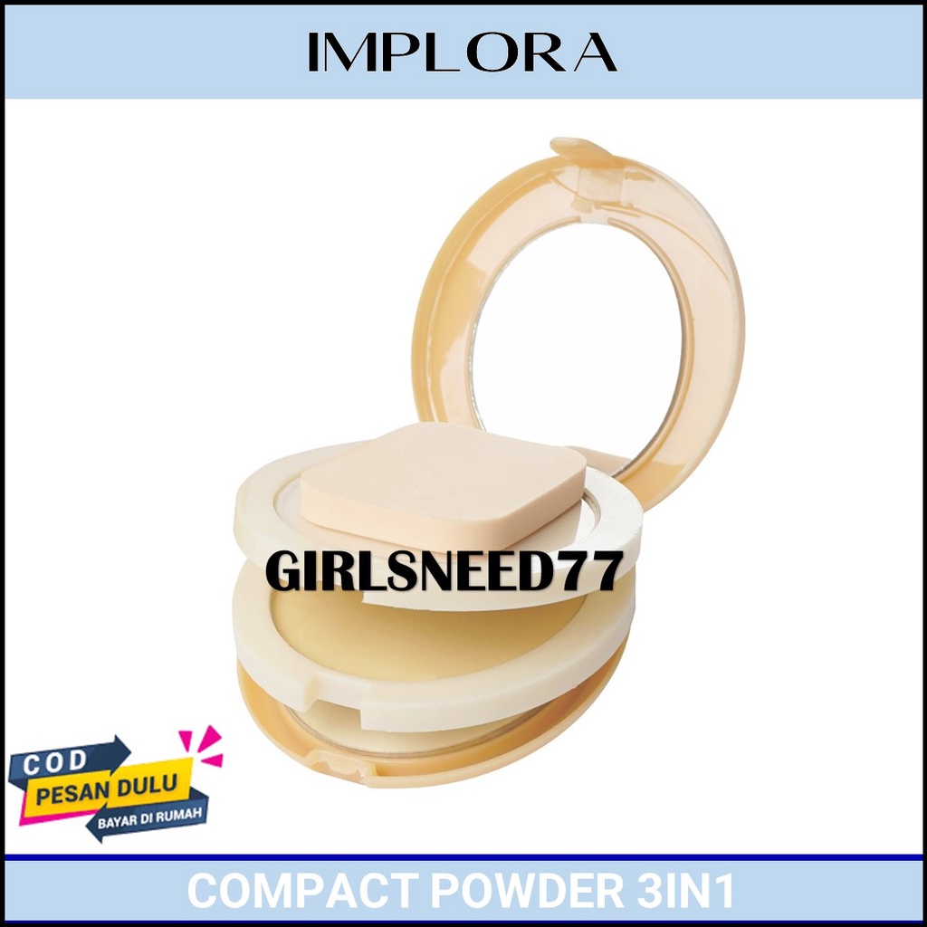 IMPLORA COMPACT POWDER 3 IN 1 ORIGINAL / BEDAK FOUNDATION / DUS KUNING Girlsneed77