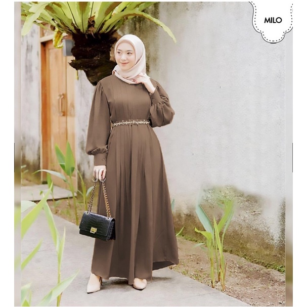 PAKAIAN WANITA MUSLIMAH DRESS MAXI RELINE / MAXI BUSUI / SIZE JUMBO LD108 / GAMIS MUSLIMAH SHAKILA IMPORT