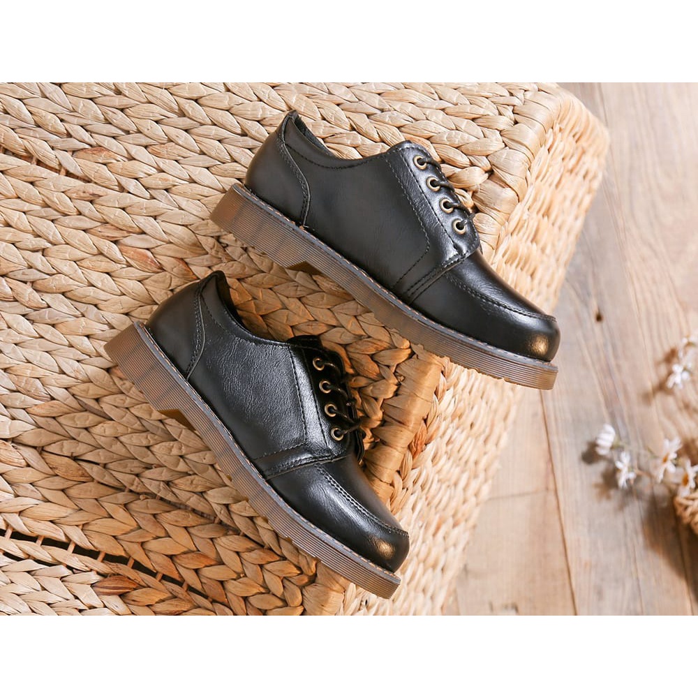 Sepatu Wanita Oxford / Sepatu Wanita Ujung Bundar / Sepatu Kulit Jahit Retro Lolita 2023