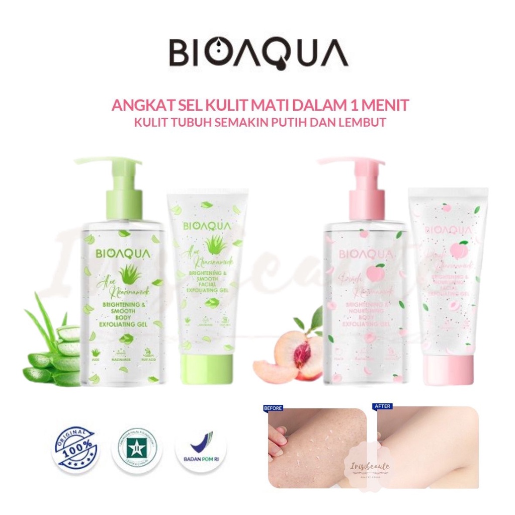 BIOAQUA Facial Exfoliating Gel / Body Exfoliating Gel / Body Scurb / Peeling Wajah / Peeling Badan