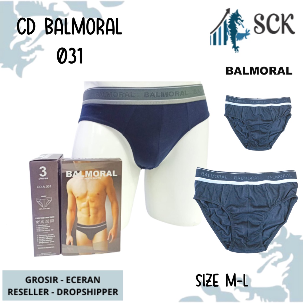 [ISI 3] CD Pria BALMORAL 031 Karet Boxer / Pakaian Dalam Cowok / Olahraga - sckmenwear GROSIR