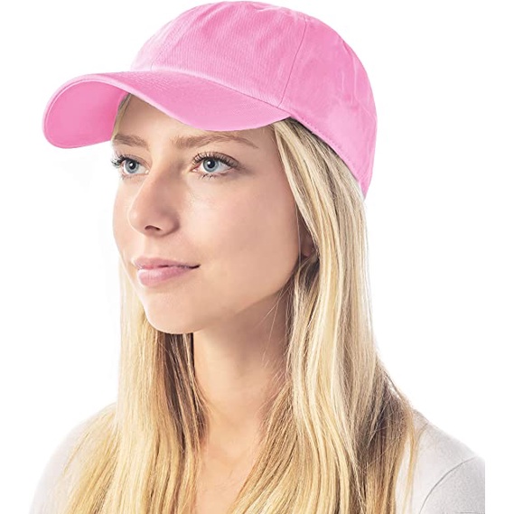 Topi Baseball Caps Pria dan Wanita Warna PInk Ukuran Remaja Hingga Dewasa Pengatur Size Besi