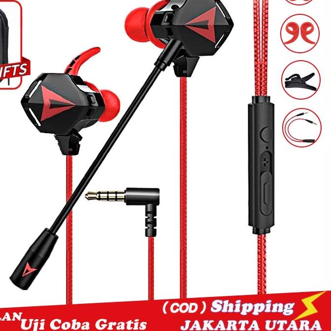 ♪ ⚡Headset Gaming N5 PUBG Bass Noise  with Mic Mobile Earphone Gaming Murah Hifi Handsfree ℮