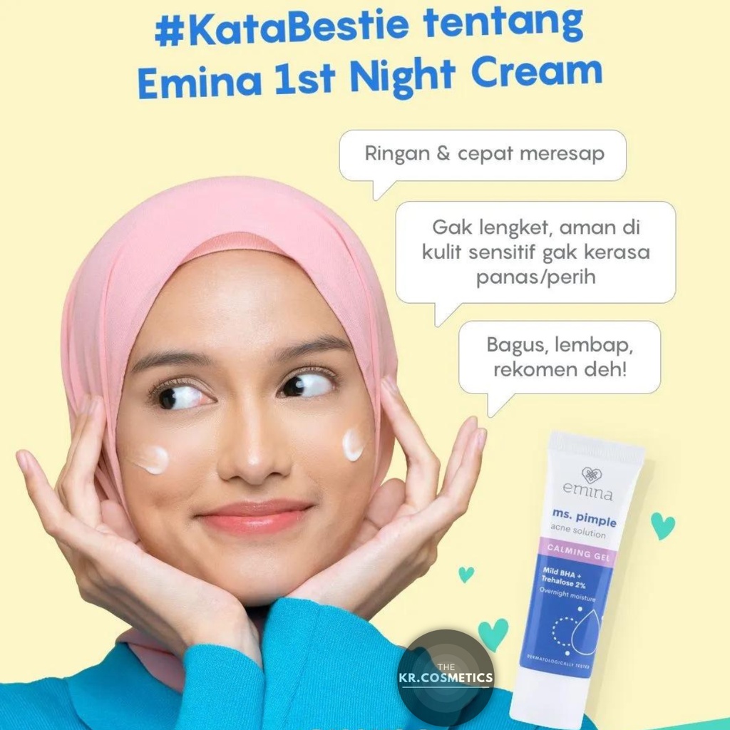 Emina Ms. Pimple Acne Solution Calming Gel Pelembab Malam Hari Atasi Jerawat 20 ml