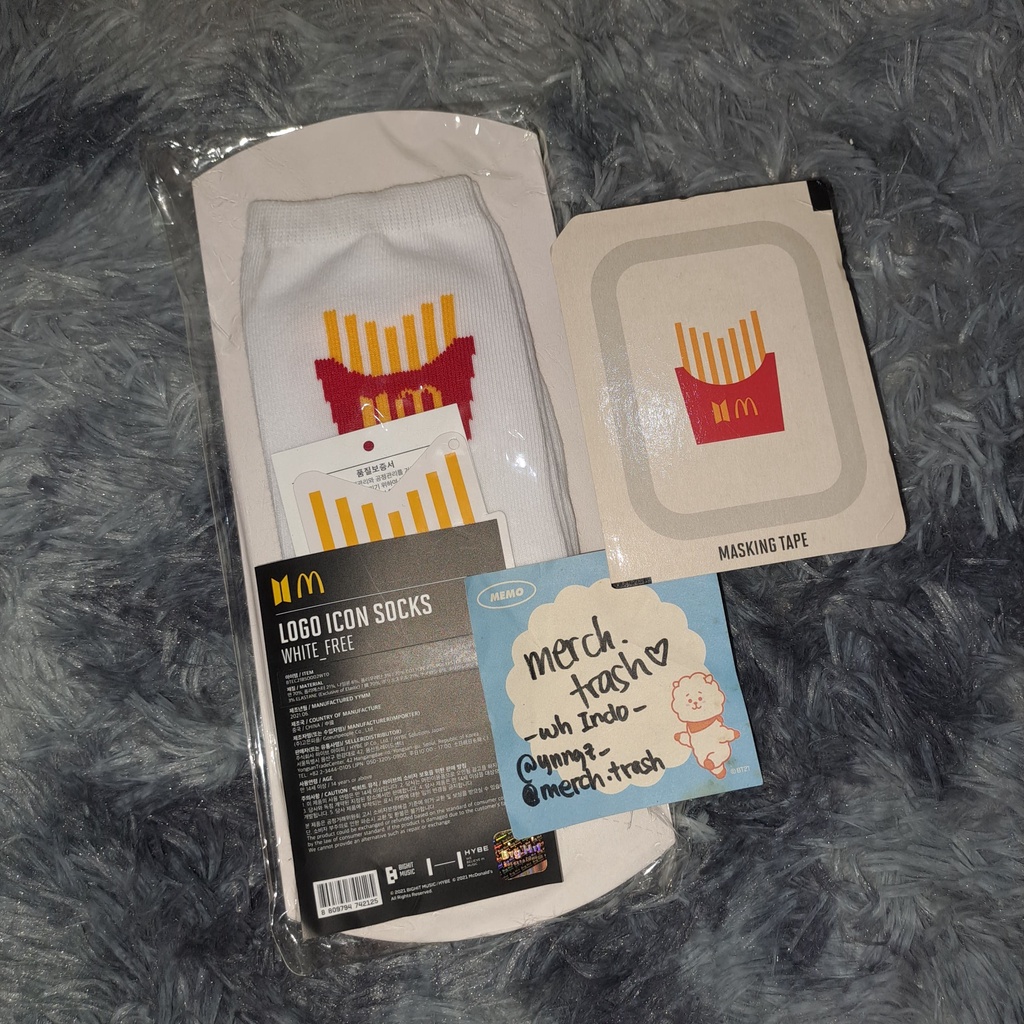 BTS x McD McDonalds Logo Icon Socks, Masking Tape