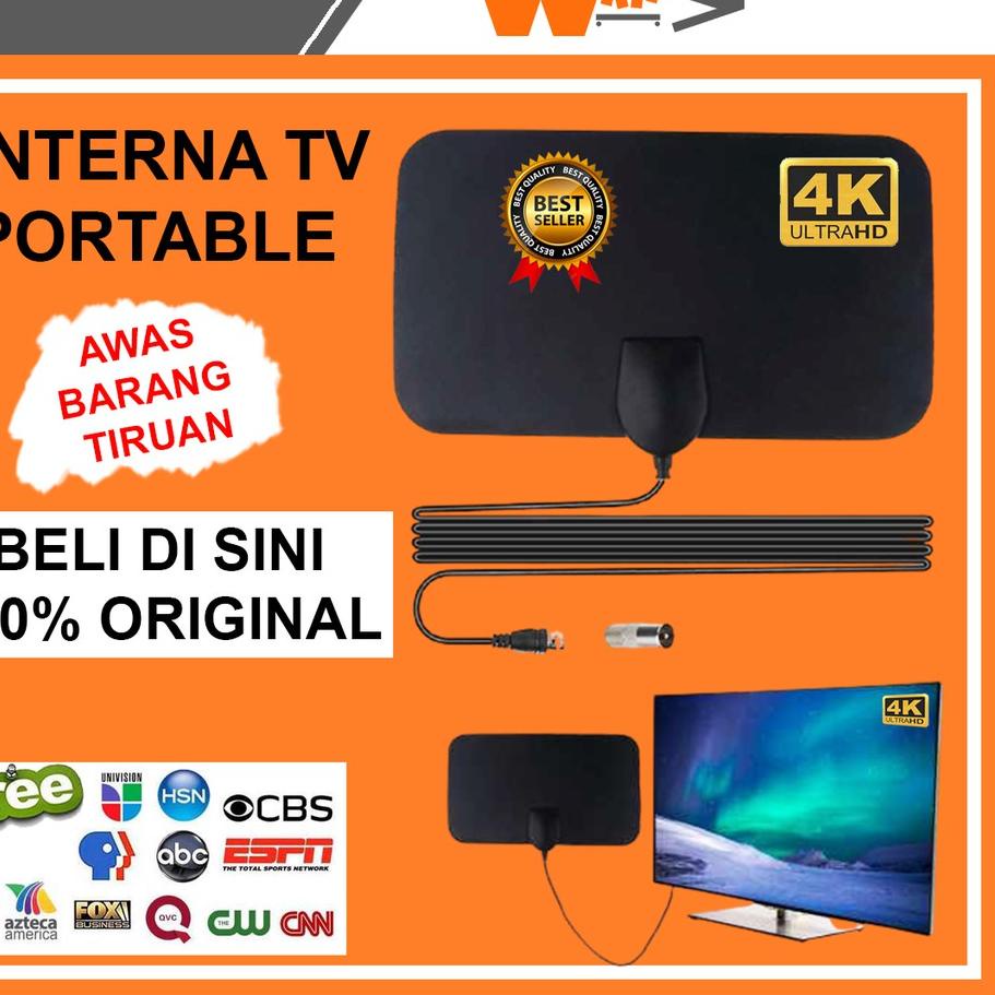 Import ✨Terbaik✨ Antena TV Digital Indoor Led Dalam Ruangan Rumah Portable Antenna Penguat Sinyal TV
