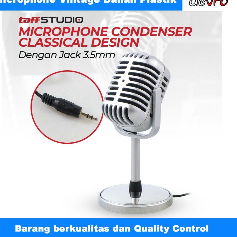 ☂ Microphone Condenser Classical Design Vintage Retro - Mikrofon Kondenser Karaoke - TaffSTUDIO C01U