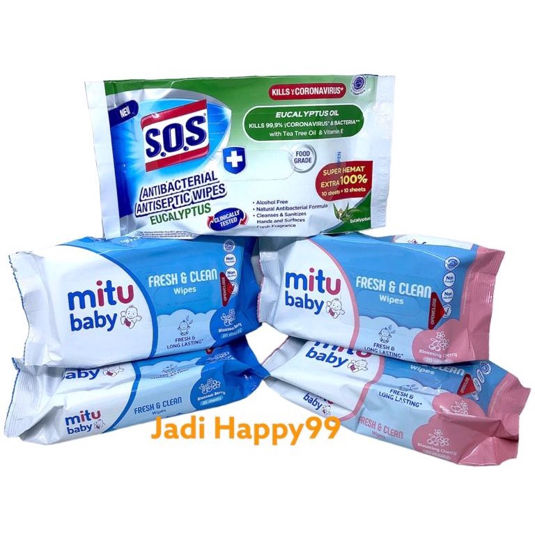 TISSUE BASAH MITU BABY 20 SHEET / TISSUE BASAH SOS 10 SHEET + 10 SHEET / TISU BASAH MITU BABY / TISS