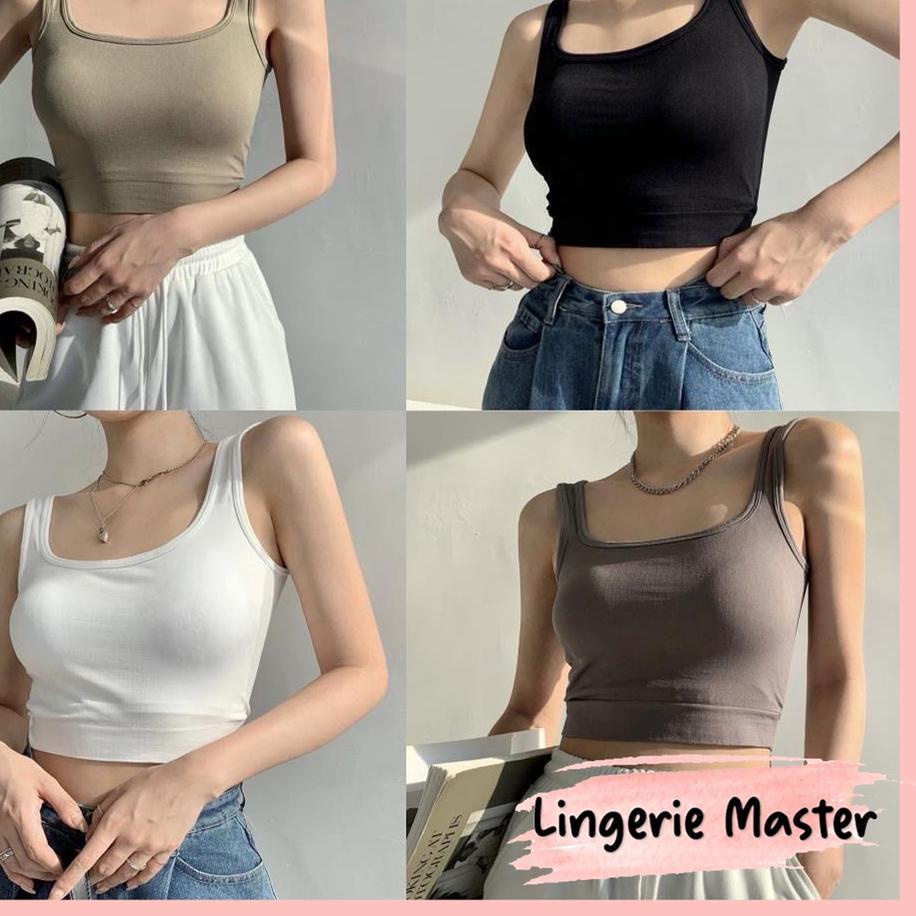[ LINGERIE MASTER ] - (B-46) Crop Tank Top Bra Atasan Wanita / Tanktop Basic Elastis Bahan Premium B