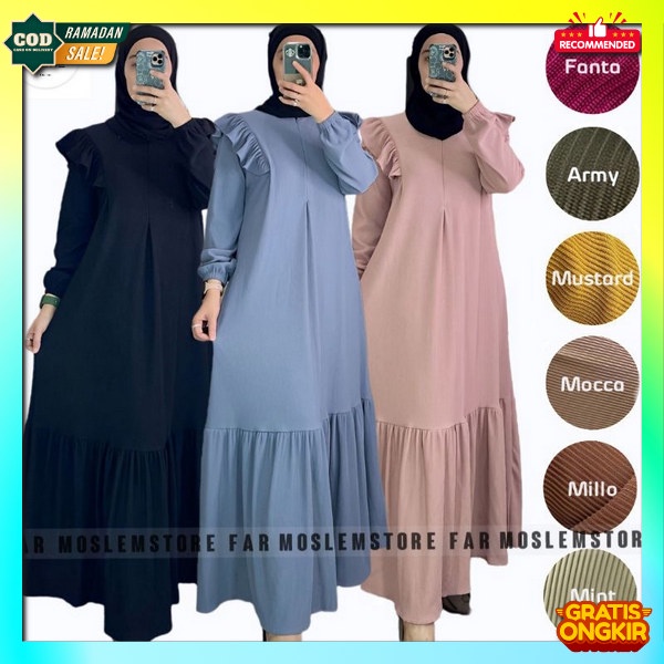 Gsmis Gamis Lebaran Pesta Dewasa Kondangan Dress Mewah Wanita Dres Syari Jumbo Cewek Perempuan Premi