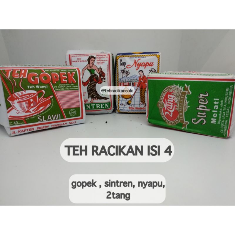 

TEH RACIKAN ISI 4 (GOPEK SINTREN NYAPU 2TANG) DOMINAN WANGI SEPET TIPIS