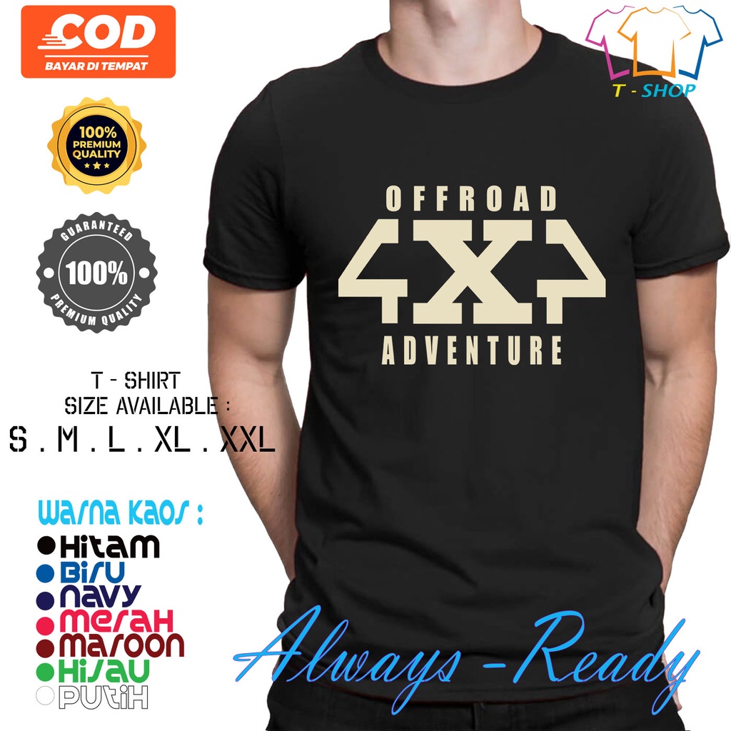 Kaos T shirt 4X4 OFFROAD Kaos Baju Otomotif Pria
