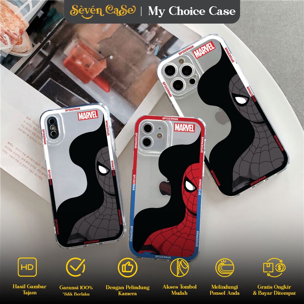 Case SAMSUNG A03 A03 CORE A03S A02 A52 A31 A12 M12 A11 M11 A20 A30 A10 A10S J2 PRIME SevenCase [ Spiderman ] Casing Hp Aesthetic Kesing Hp Karakter Anime Cassing Hp Motif Lucu Clear Case Samsung Softcase Samsung