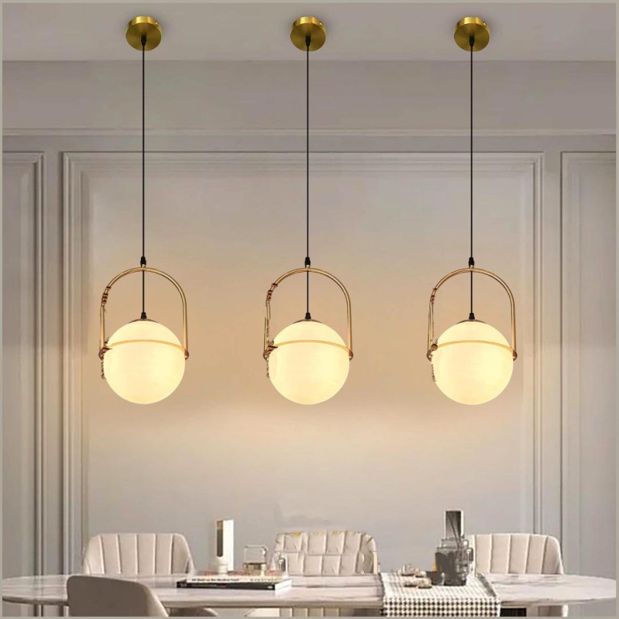 Lampu hias gantung bola kaca MODERN COLONIAL OVAL GLASS BALL simple elegan minimalis pendant light l