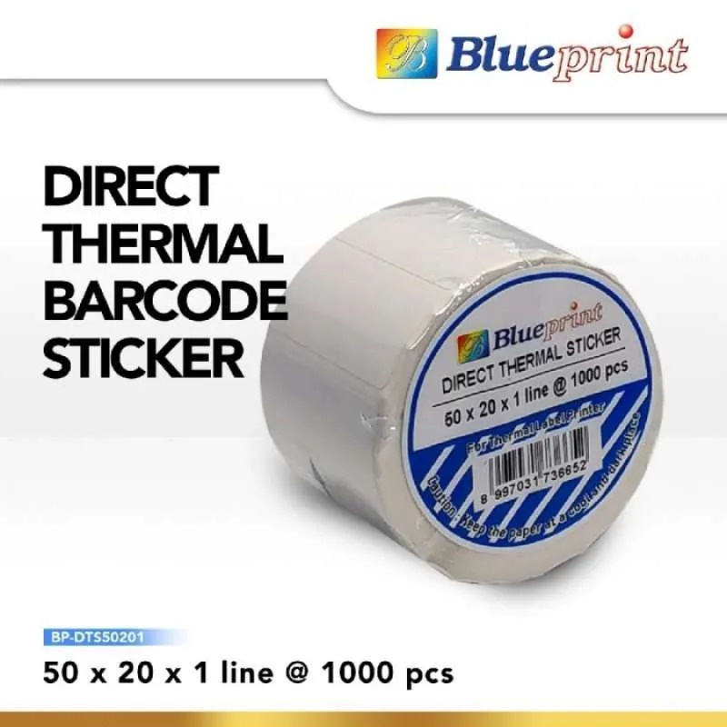 

STOCK KOSONG! KERTAS LABEL BARCODE THERMAL BLUEPRINT 50 X 20MM