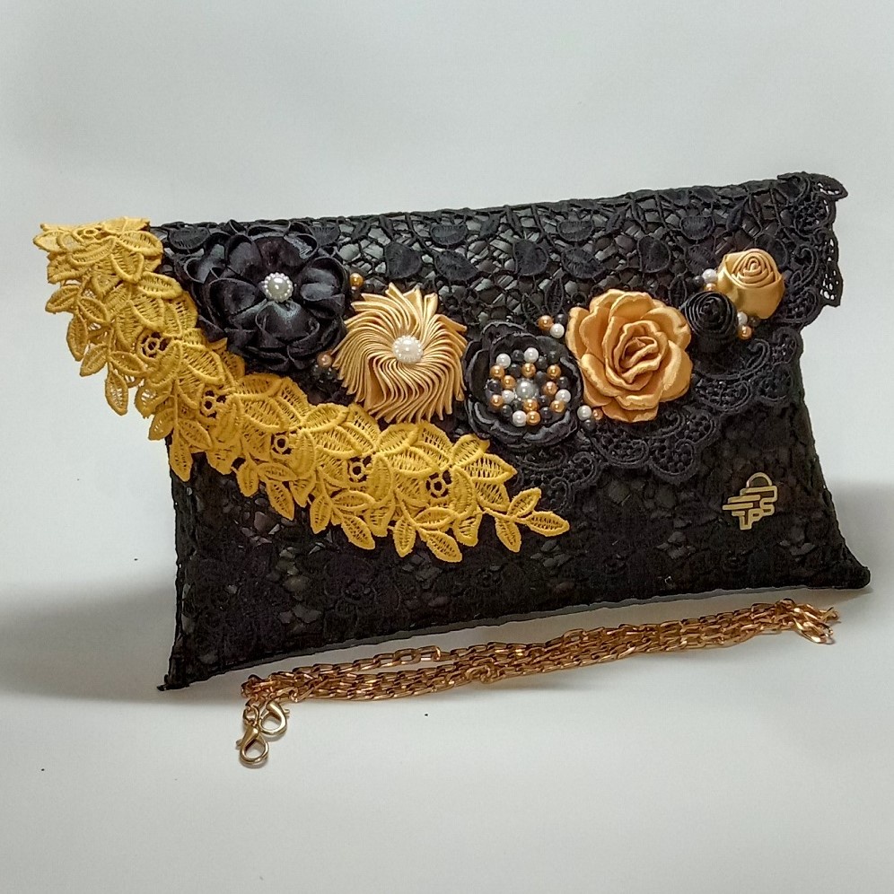 PSH Clutch Pesta Kondangan Cantik Tas Wanita Brokat Merak Premium