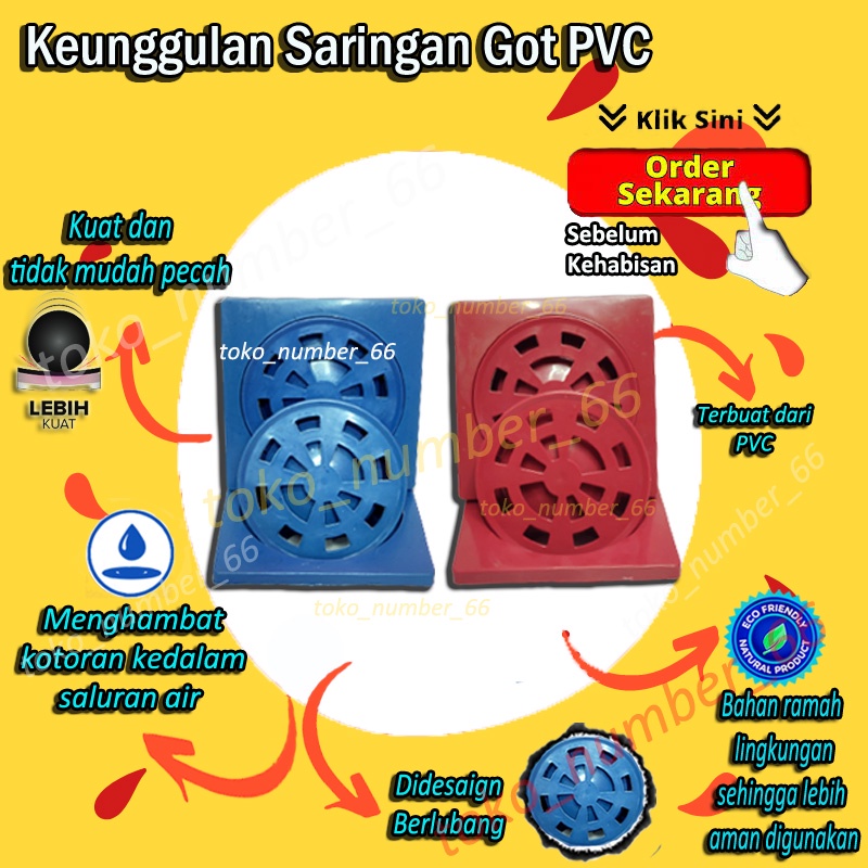 SARINGAN GOT KAMAR MANDI TEBAL PLASTIK PVC TOILET PLASTIC FLOOR DRAIN AIR WC COD MURAH