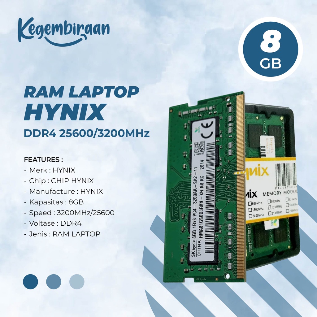 SK Hynix RAM Laptop 8GB 25600 3200Mhz Sodimm Notebook