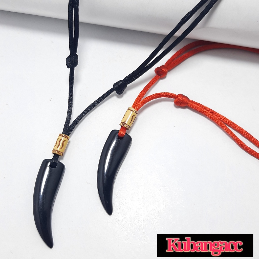 Kalung - Kalung Tali Bandul Taring Kalung Taring Murah Kalung Tali Pria Wanita Kalung Keren