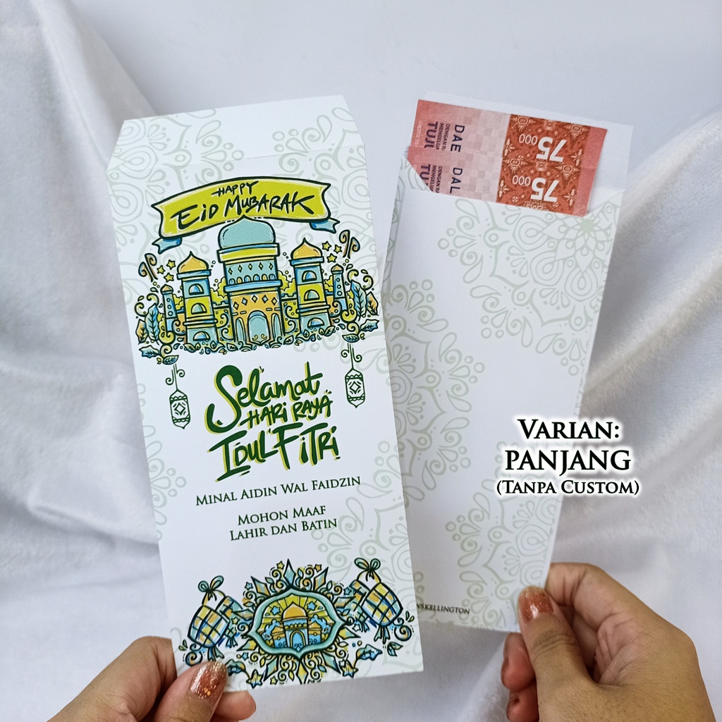 

Custom Ukuran & Desain Kartu Ucapan Amplop Lebaran Mubarak Idul Fitri Ramadhan Doodle Art