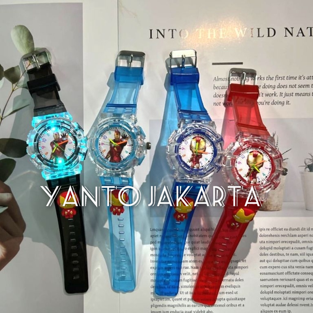 JAM TANGAN ULTRAMAN ANAK LAKI LAKI LAMPU WARNA WARNI