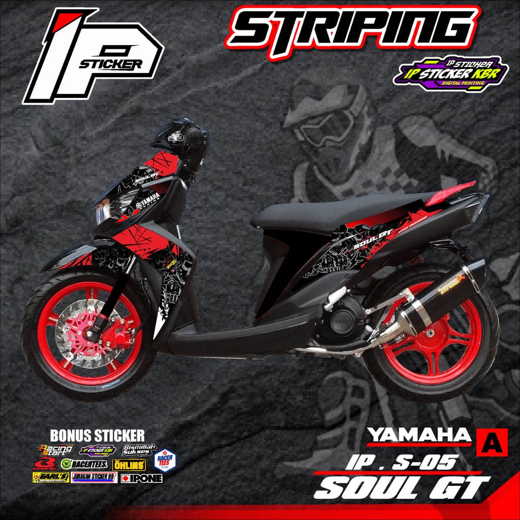 [COD] Stiker SOUL GT 110 striping SOUL GT 110 motor YAMAHA motor sticker variasi Racing IP.S-05