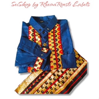 KEMEJA Pria Biru Dongker TAPIS LAMPUNG khusus JUMBO