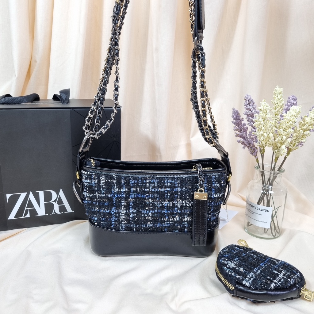 TAS ZARA GIFT SET WANITA TWEED GABRIELLE