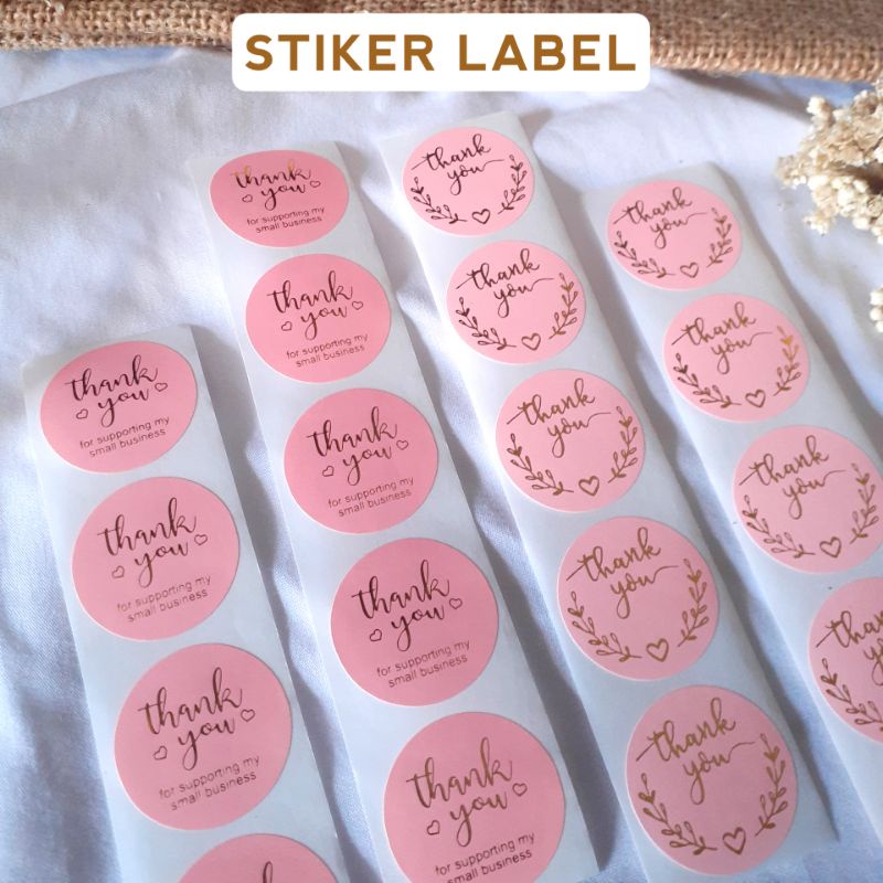 1 Pcs Stiker Label Thank You Terimakasih Kartu Ucapan Olshop