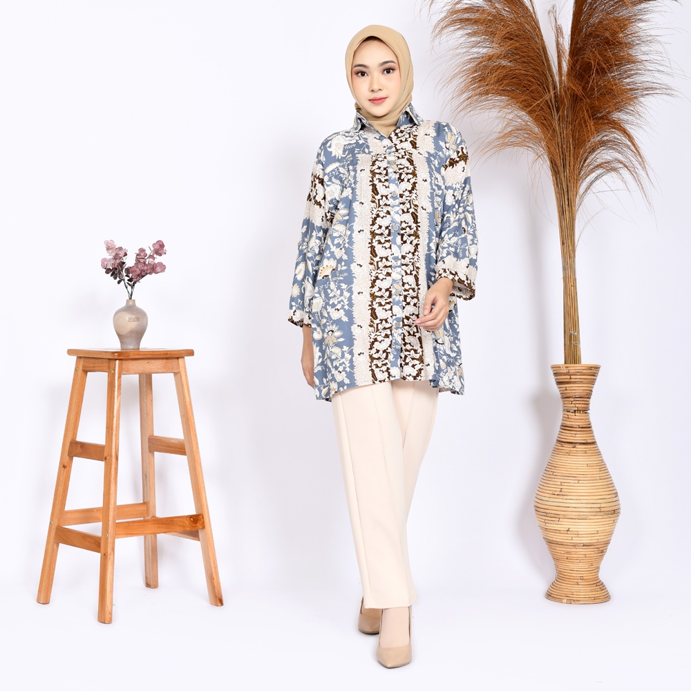 Kemeja Wanita Jumbo, Baju Atasan Jumbo motif Batik