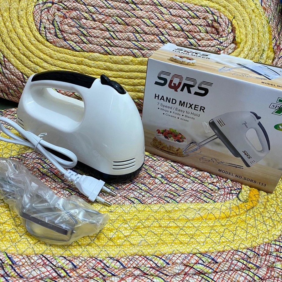 Hand Mixer 7 Speed SQRS Super Hand Mixer/Pengaduk 7 Kecepatan Kontrol Mixer SQRS/Mixer Hand/Mixer KUE MURAH/Mixer Kue dengan 7 kecepatan/Pengaduk Adonan Roti Kue 7 Speed Alat Kocokan Telur Electric