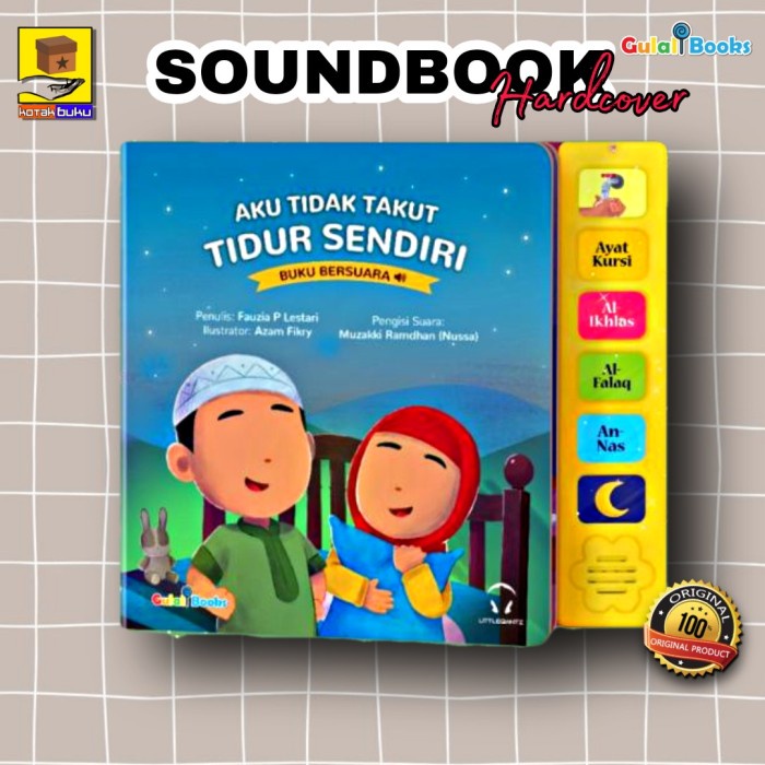Terlaris Books Aku Tidak Takut Tidur Sendiri / Soundbook / Buku Anak Islami Boardbook