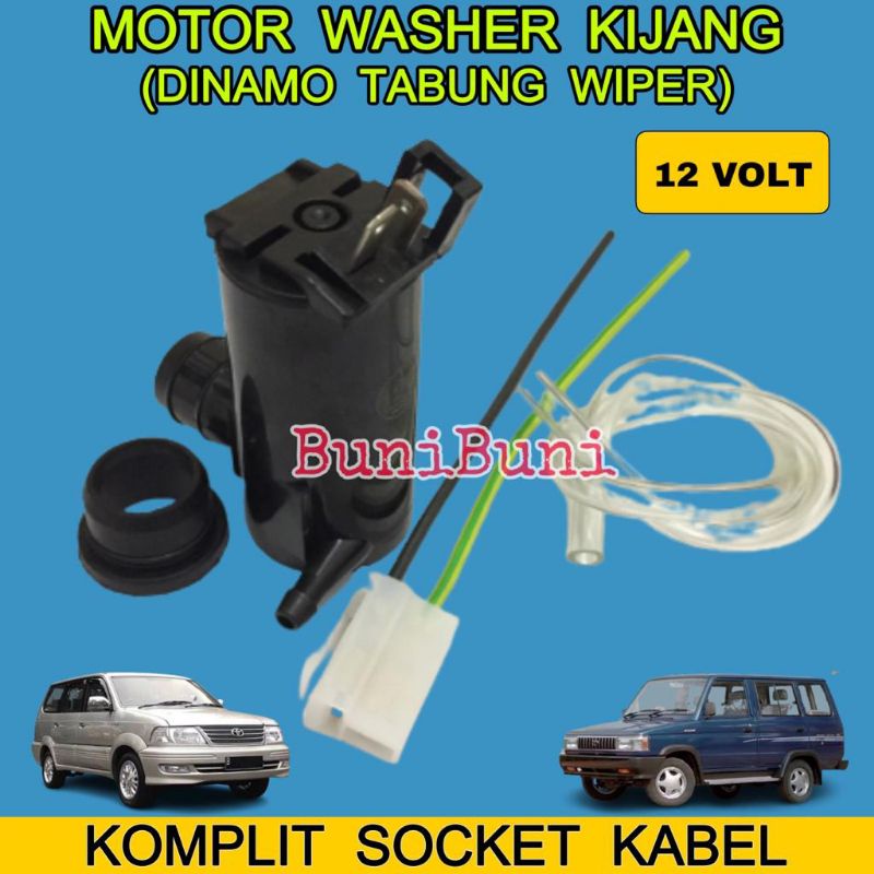 MOTOR WASHER Dinamo Air Wiper Mobil KIJANG Lama / SUPER 5K Grand Rover / Kapsul 7K EFI Komplit Socket Kabel