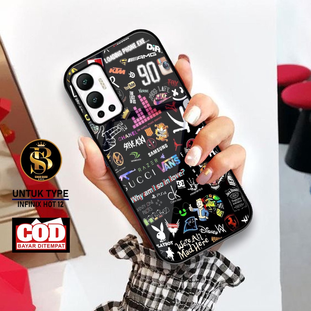 Sinar Baru Case Infinix Hot 12  Terbaru [ MOtif St1ker] Softcase Infinix - Hardcase Infinix - Casing