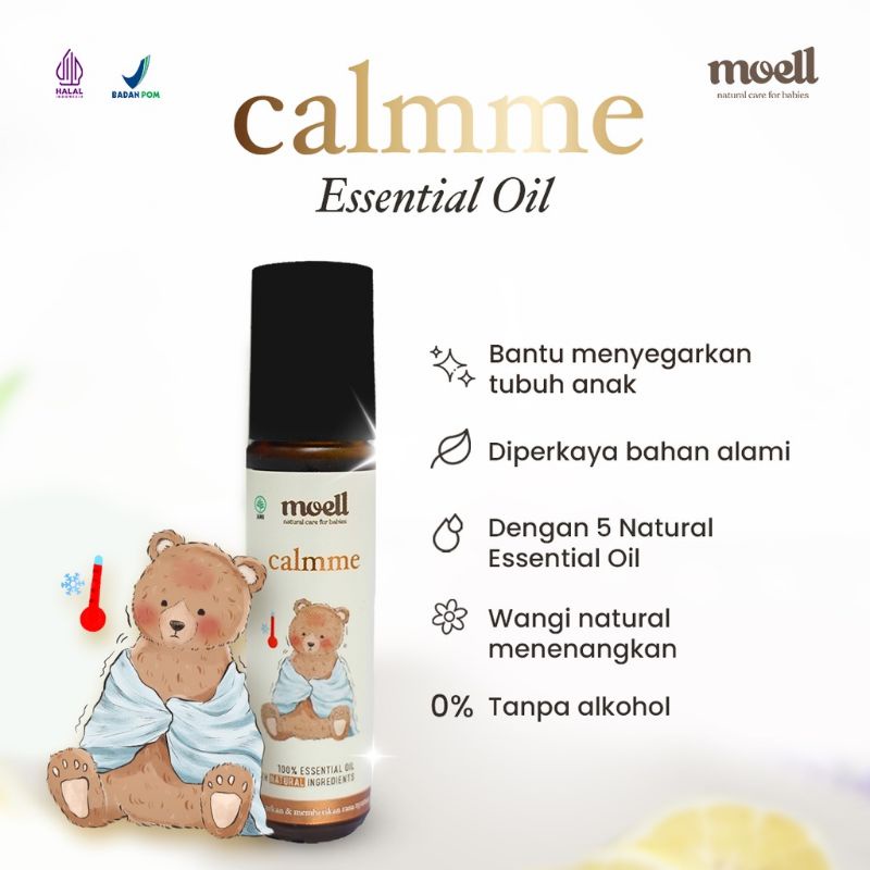 Moell Calmme Natural Essential Oil | Pereda Demam pada Anak BPOM