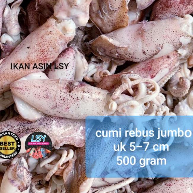 

♡ ikan asin cumi rebus/sotong rebus size jumbo 500gr ►