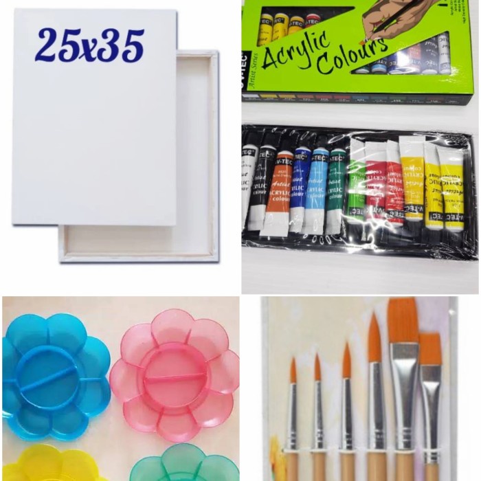 

DISKON WARNA/ Promo Paket Alat Lukis + Kanvas 25x35