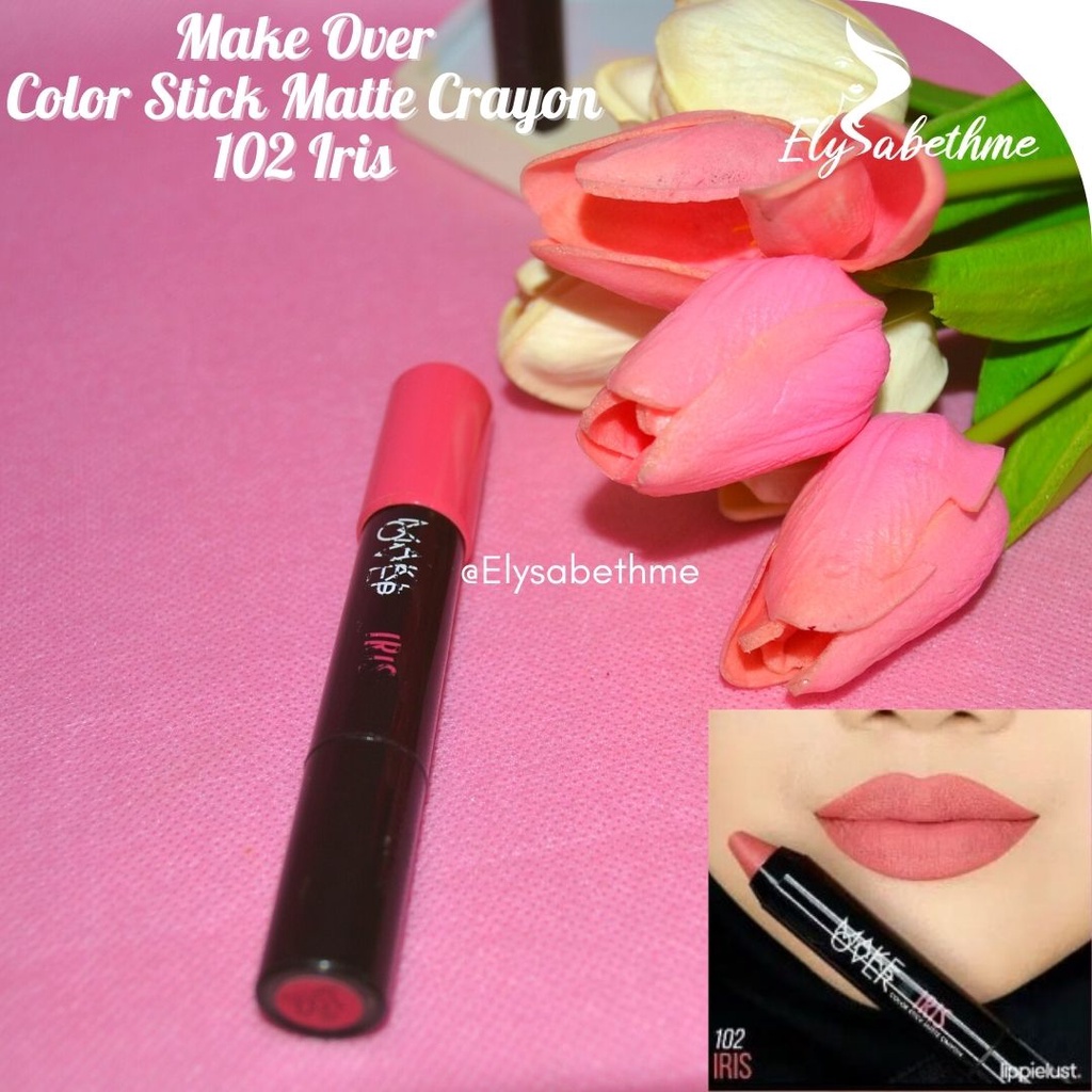 ✿ELYSABETHME✿ 𝓶𝓪𝓴𝓮𝓸𝓿𝓮𝓻 Make Over Color Stick Matte Crayon tahan lama