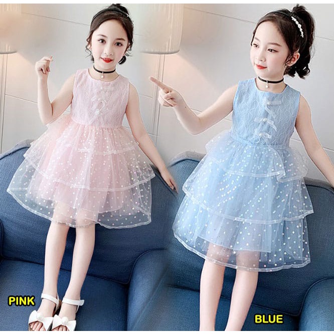 Dress Anak Perempuan Feminine Polkadot Rample